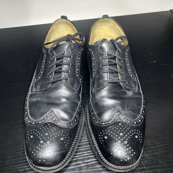 Cole Haan Zerogrand Oxford Mens 11.5 Black Leather Wingtip Longwing Shoes C21134 - Picture 5 of 12